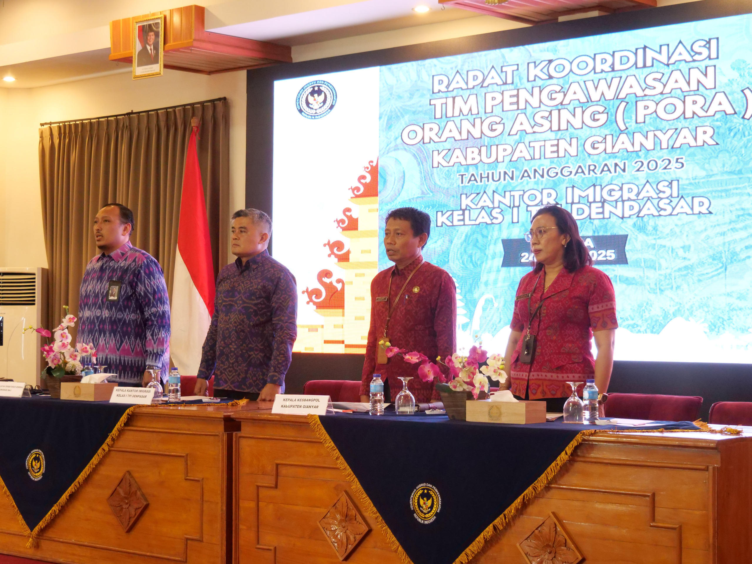 Rapat Koordinasi Tim Pengawasan Orang Asing (Timpora) yang digelar Selasa (24/6/2025) di Kori Maharani Villas, Gianyar.