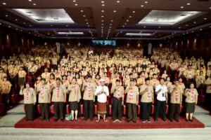 HUT PRAMUKA - Wakil Wali Kota Denpasar, I Kadek Agus Arya Wibawa menghadiri puncak peringatan HUT ke-64 Pramuka tahun 2025 Kwartir Cabang Denpasar, Rabu (27/8) di Gedung Dharma Negara Alaya Lumintang.