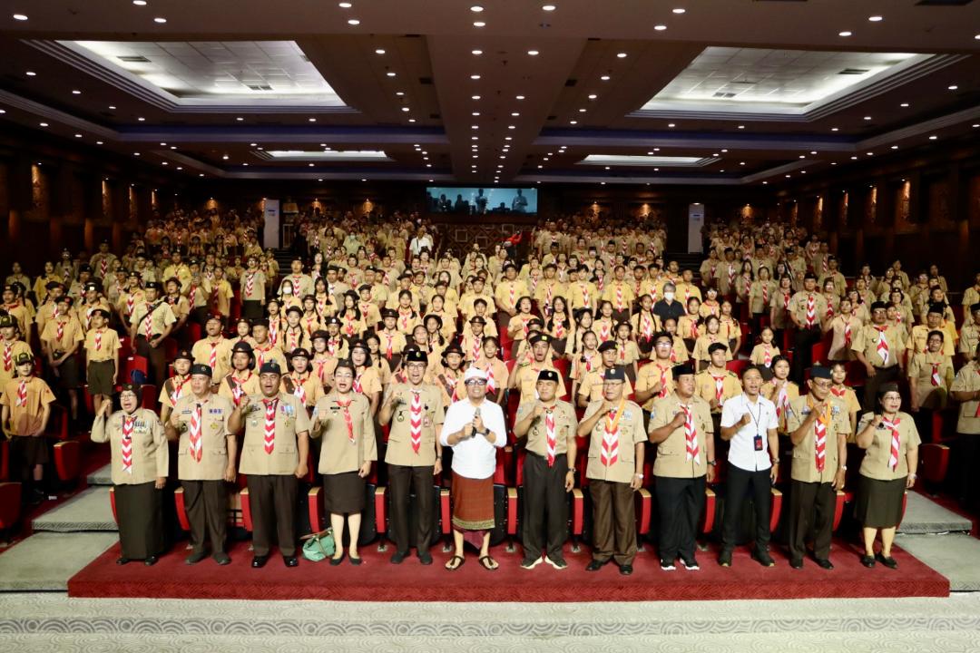 HUT PRAMUKA - Wakil Wali Kota Denpasar, I Kadek Agus Arya Wibawa menghadiri puncak peringatan HUT ke-64 Pramuka tahun 2025 Kwartir Cabang Denpasar, Rabu (27/8) di Gedung Dharma Negara Alaya Lumintang.