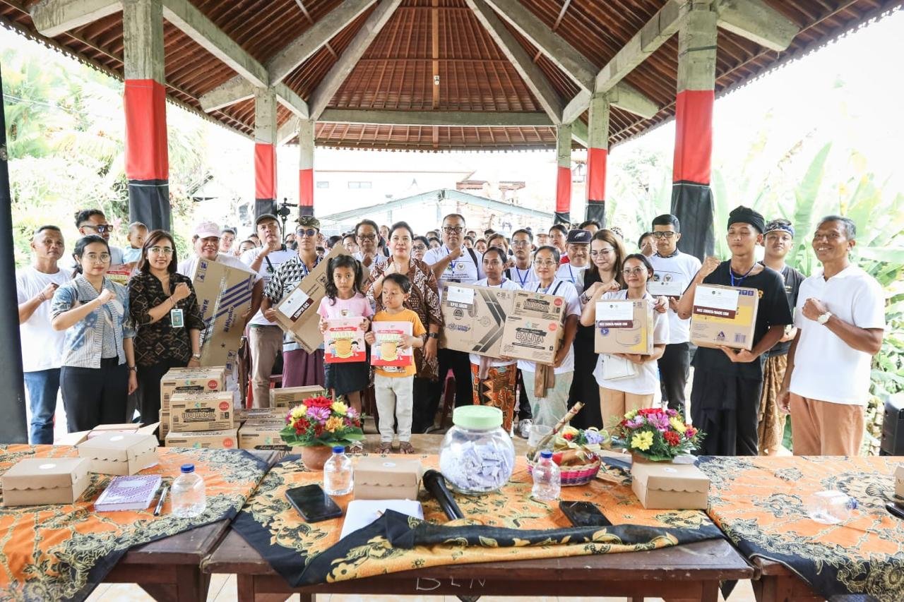 Sosialisasi program MBG di Desa Petiga, Kecamatan Marga, Kabupaten Tabanan, Bali, Minggu (8/3).