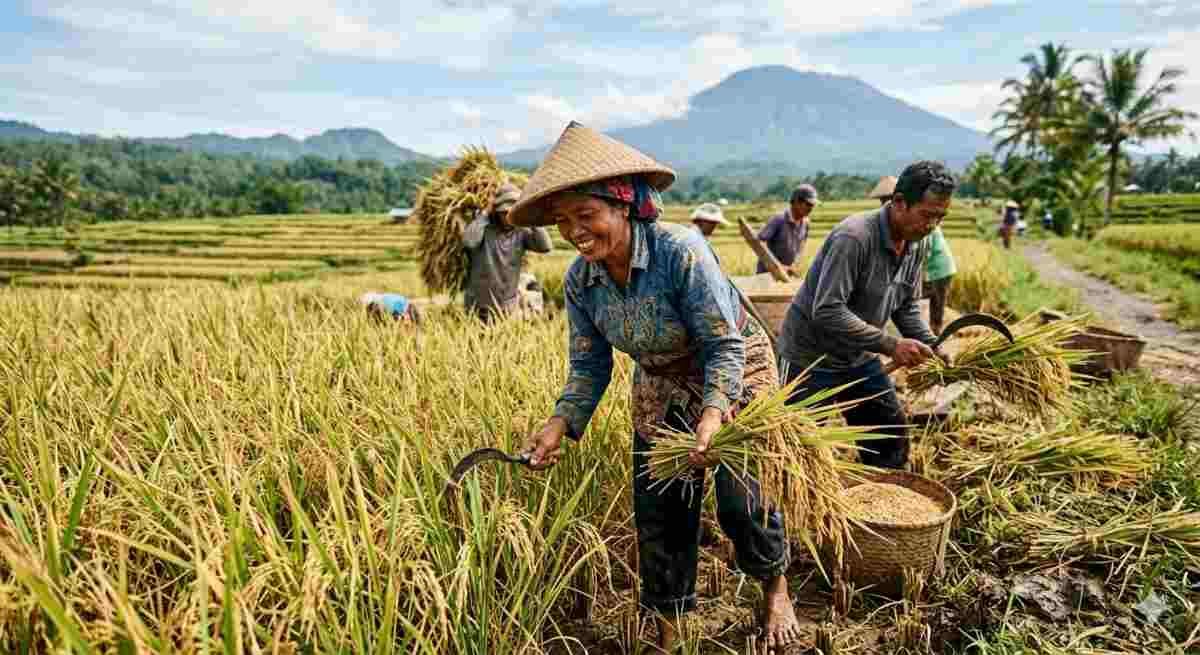 Panen Perdana Padi Gogo di Lombok Utara Tembus 6 Ton, Petani Keluhkan Infrastruktur Irigasi