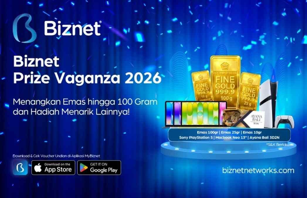 Biznet Prize Vaganza: Kesempatan Menang Hadiah Emas 100 Gram untuk Pelanggan Setia